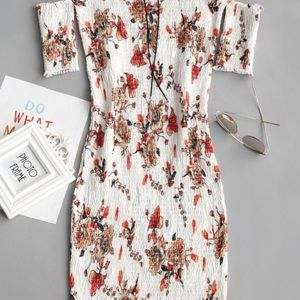 2/$25 Floral off Shoulder Bodycon Dress 🆕
